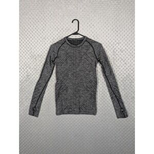 Lululemon Top Shirt Women's 2 Rest Less Pullover Geometric Black Active Seamless